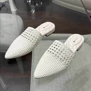 White Birdies Women's Woven Mules 38.5, worn once!